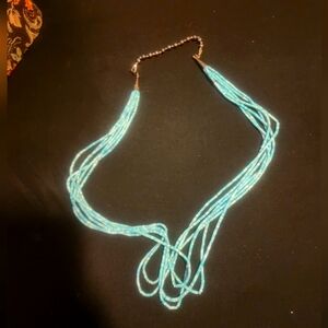 31 inches 6 strands Santo DomingoTurquoise on a Handmade necklace
